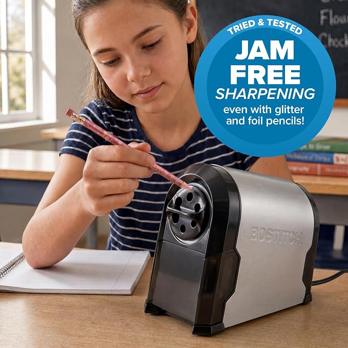 Bostitch Office SuperPro Glow Electric Pencil Sharpener, Sharpens Standard & - Image 8