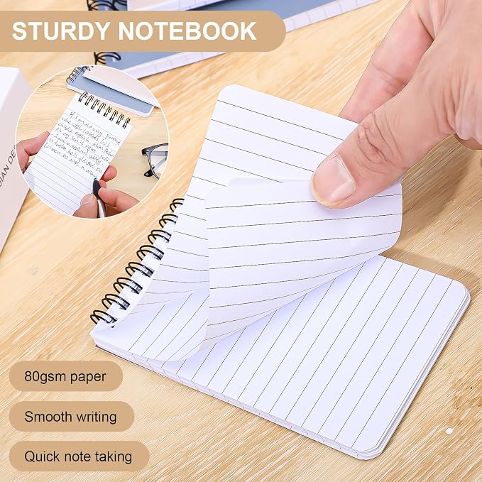Thboxes 8 Pack Pocket Notebooks, 3 x 5 Spiral Notepads Mini Notebook 60 - Image 3