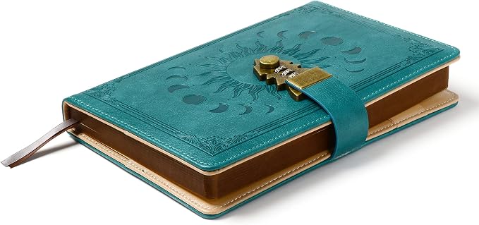 ZXHQ Lock Diary with Pen, A5 Ruled 240 Pages PU Leather Journal with Lock - Image 2