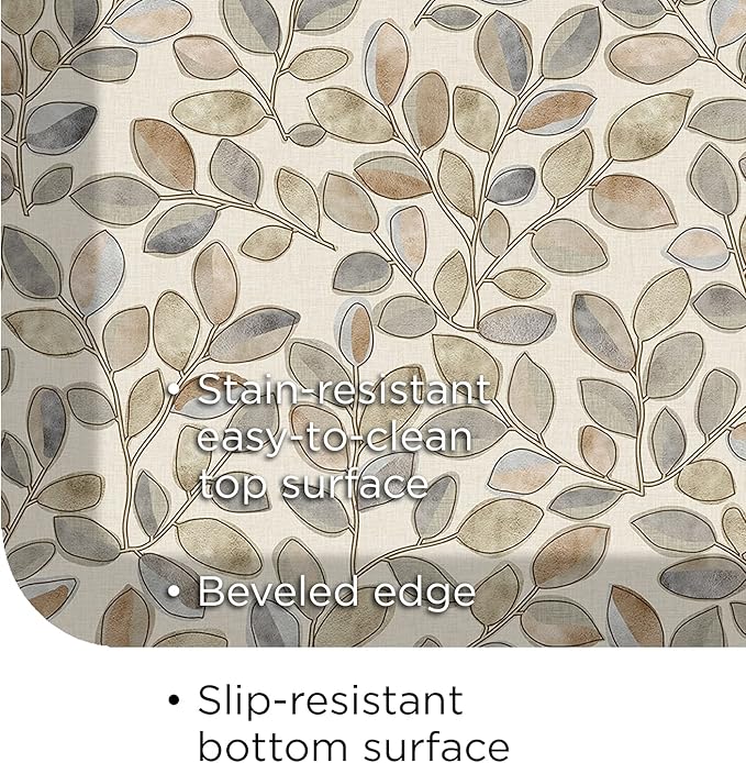 GelPro Designer Comfort 3/4" Thick Ergo-Foam Anti-Fatigue Kitchen Floor Mat, 20"x32", Orchard Almond-DeskLoop Office