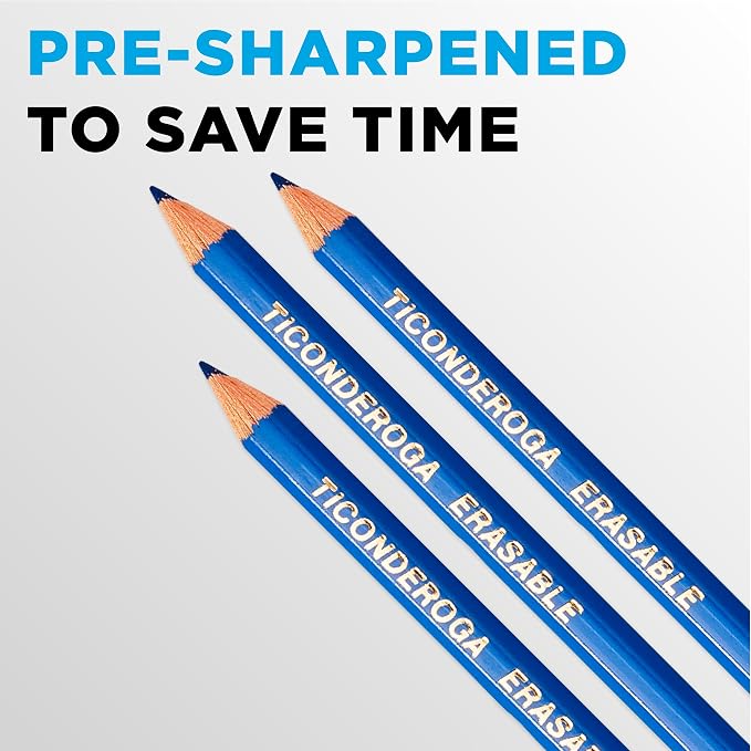 Ticonderoga Erasable Checking Wood-Cased Pencils, Pre-Sharpened - Image 5