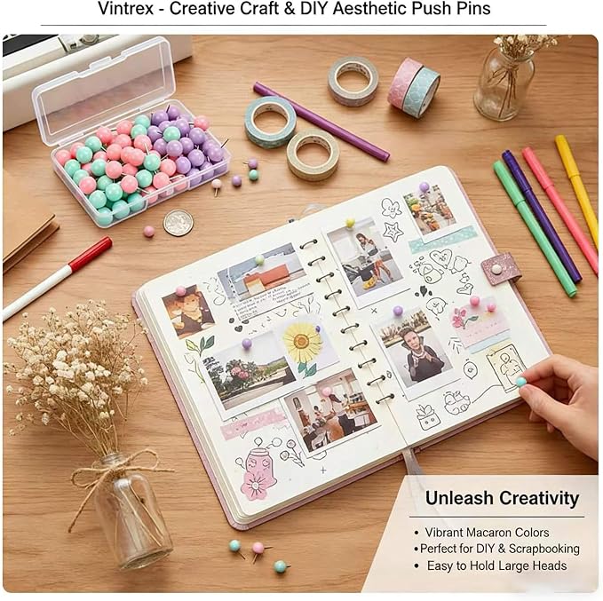 100 Pcs Macaron Decorative Push Pins - Image 3