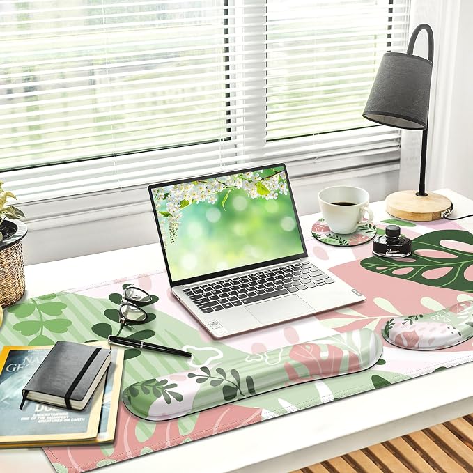 Gimars 4 in 1 Mouse Pad and Keyboard Wrist Rest Set, Large Mouse Pad - Image 2