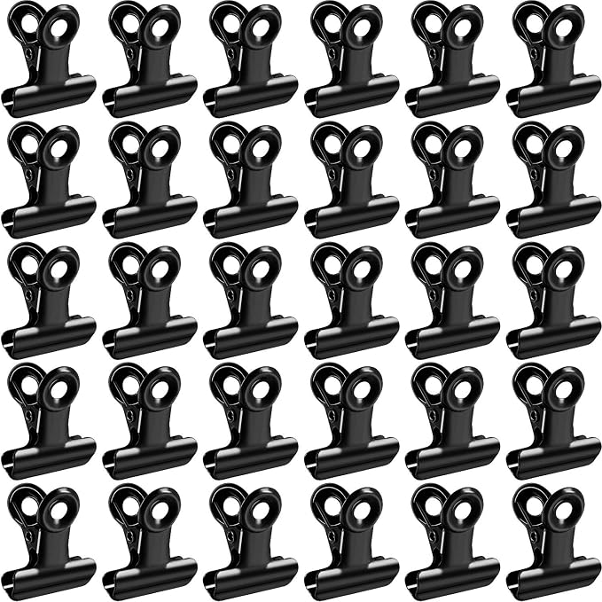 Boao 100 Pieces Metal Clips 0.87 Inch Black Mini Hinge Clips Small Binder Paper by Boao