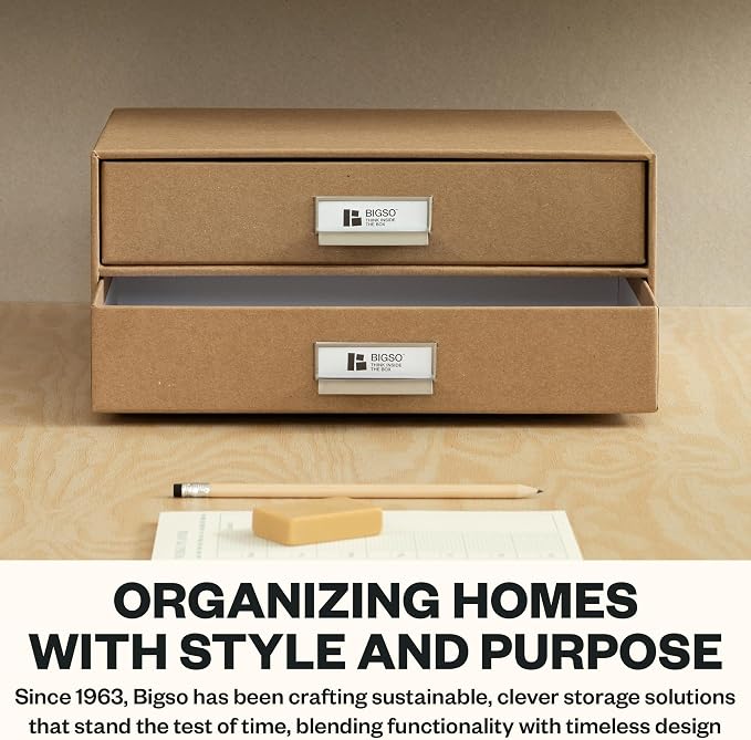 Bigso Birger 2-Drawer Fiberboard Document Letter Box - Image 7