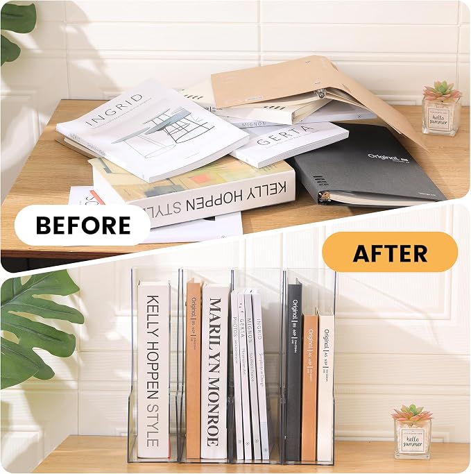 CiWiVOKi Vertical File Holder, PET Desk Organizer, 2 Pack - Image 7