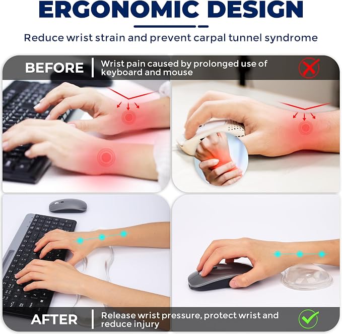 Gel Wrist Rest for Keyboard and Mouse, Wrist Rest for Keyboard, Mouse Wrist - Image 3