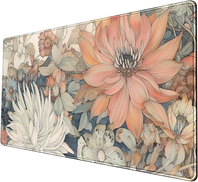Japanese Floral Desk Mat Boho Aesthetic Flower Desk Matt - Image 9