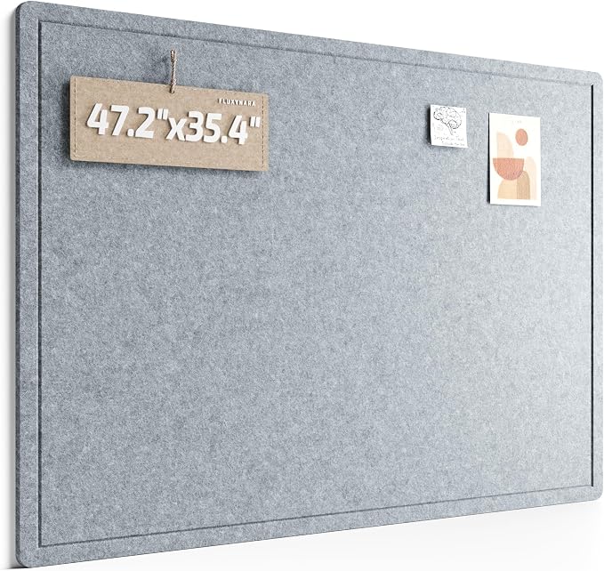 Fluxynara Large Bulletin Board, 47.2" x 35.4" Cork Board Alternative by FLUXYNARA