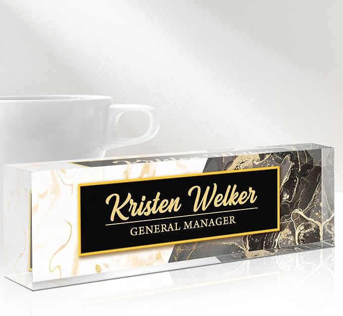 Desk Name Plate Personalized, Custom Name Plates by Gowelly