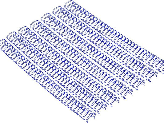 100 Pack Double Loop Wire Binding Spines, YolieraArt Wire Binding Spines, 1/2 Inch Binding Wire for Letter Size (100 Sheet Capacity, 100P, 3:1 Pitch, Blue)-DeskLoop Office