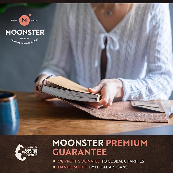 moonster Refillable Leather Journal Lined Notebook - Image 6