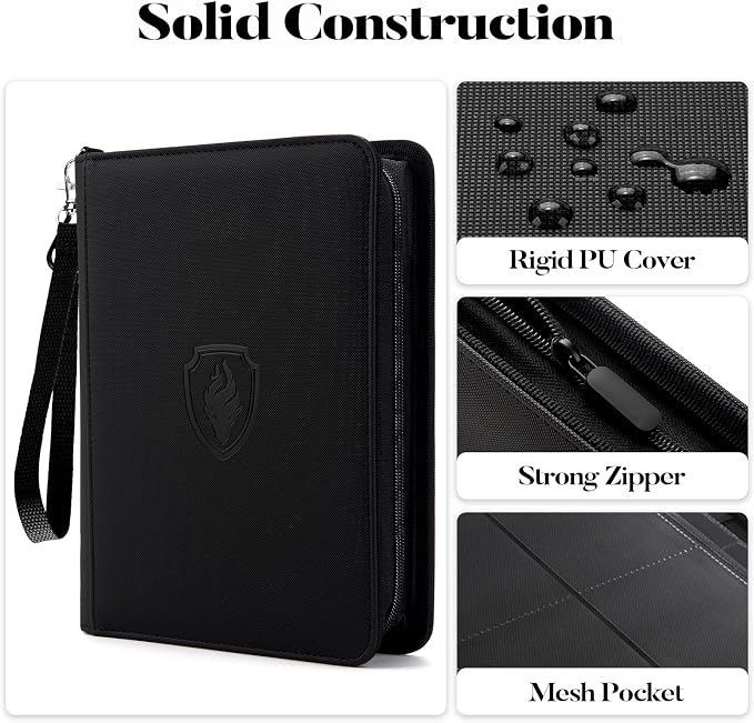 Fabmaker Premium 4 Pocket Zip Card Binder, Trading Card Binder - Image 2