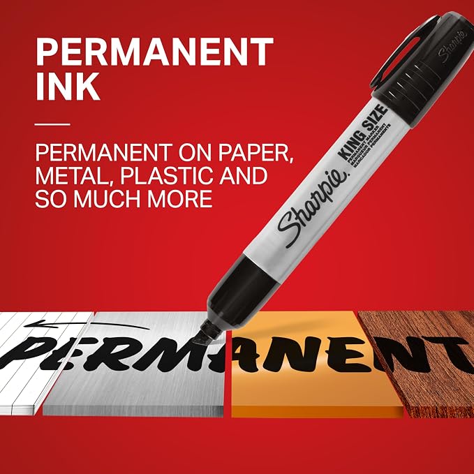 Sharpie King Size Permanent Markers, Large Chisel Tip, Quick Drying - Image 4