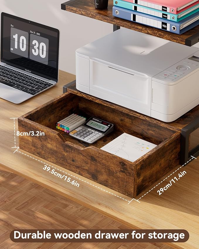 IBUYKE 2 Tier Desktop Printer Stand, Printer Table - Image 4