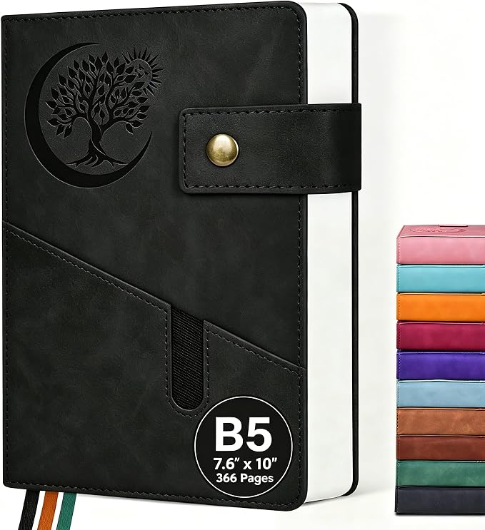 PAIBAS 7.6 x 10 Lined Notebook Journal 370 Pages Leather Journal by PAIBAS