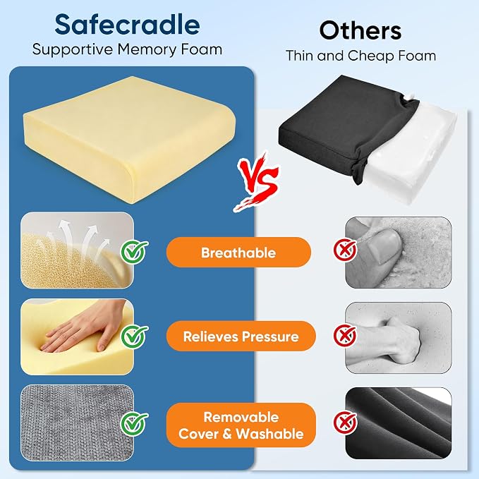 Seat Cushion for Office Chair, 4 Inch Thick Extra Large Memory Foam Chair - Image 5