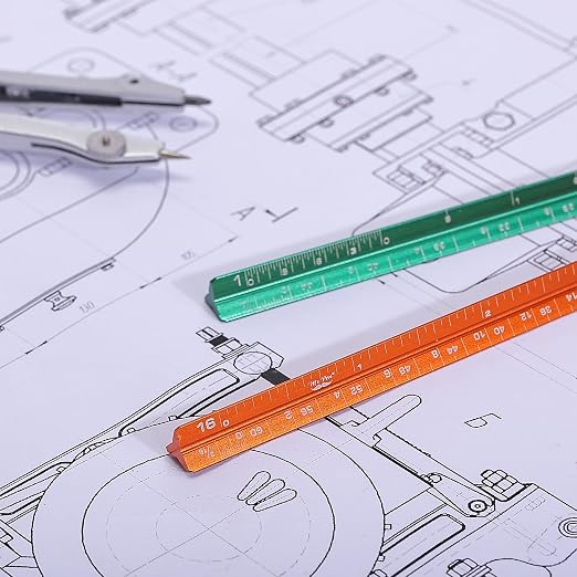 Mr. Pen- Small Architectural Scale Ruler, 6 Inch, 2 Pack | Green and Orange - Image 9