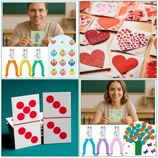 Lothee 12 Pcs Hole Punch Shapes Single Hole Paper Punchers - Image 5