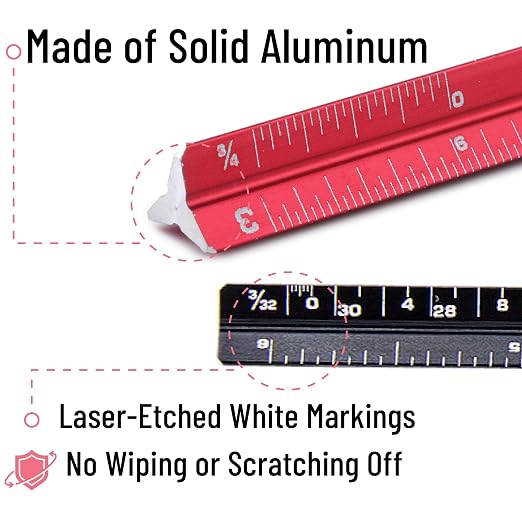 Mr. Pen- 6 Inch Pocket Size Ruler, 2 Pack, Small Architectural Scale | Compact - Image 3