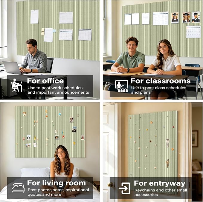 Large Felt Bulletin Board，47.2" x 35.4" 12 Pack Cork Board Alternative - Image 6