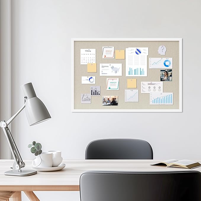 DAHAPYBOO Cork Board with Linen White 2Pack, Bulletin Board 30"x20" | Hanging - Image 3