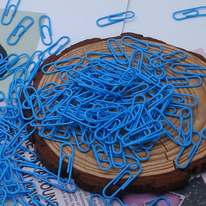 200 Pack Blue Paper Clips Small Paper Clips, 1.1 Inch / 28mm Metal Paperclips - Image 4