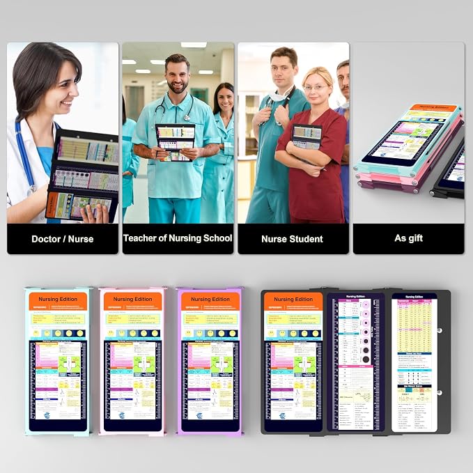 Nursing Clipboard Foldable Pocket Size-Nursing Edition Cheat Sheets Aluminum 3 - Image 9