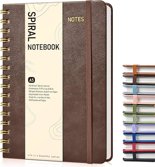 Graph Spiral Journal Notebook, A5 Hardcover Spiral Journals by Unknown