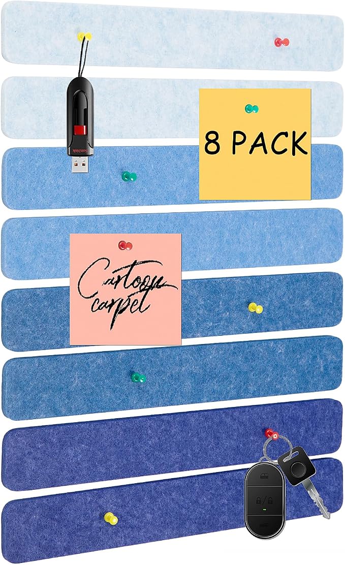 8 Pcs Felt Pin Board Bar Strips Bulletin Board by SayHellotoGoodLife