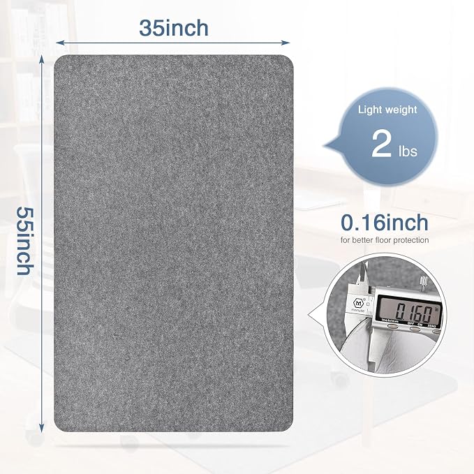 2 Pack Office Chair Mat for Hardwood Floor, Large Anti-Slip Floor Protector for - Image 8