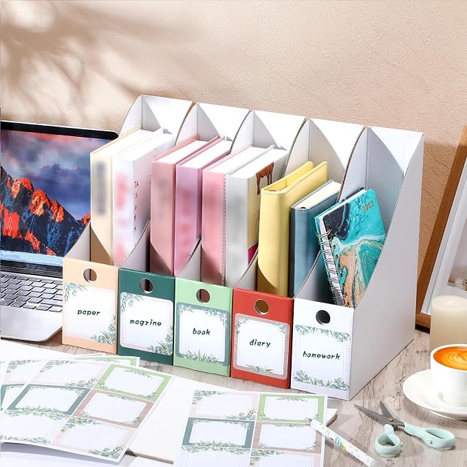 Pasimy 25 Pcs Greenery Cardboard Magazine File Holder Magazine Organizer Book - Image 4