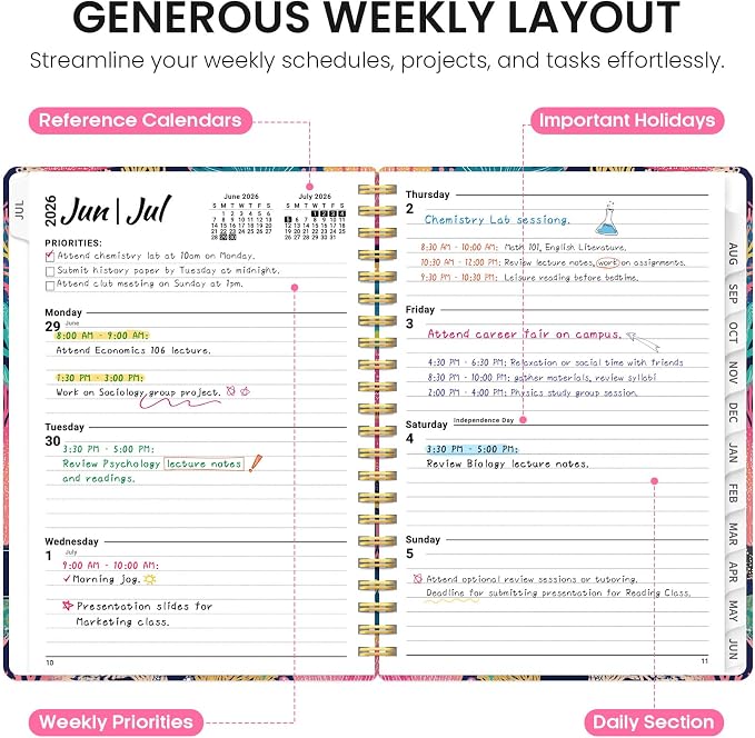 Planner 2026-2027, Academic Year Monthly and Weekly Calendar Planner, Jul 2026 - Image 3