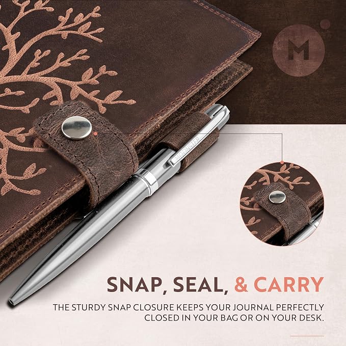 moonster Refillable Leather Journal Lined Notebook - Image 3