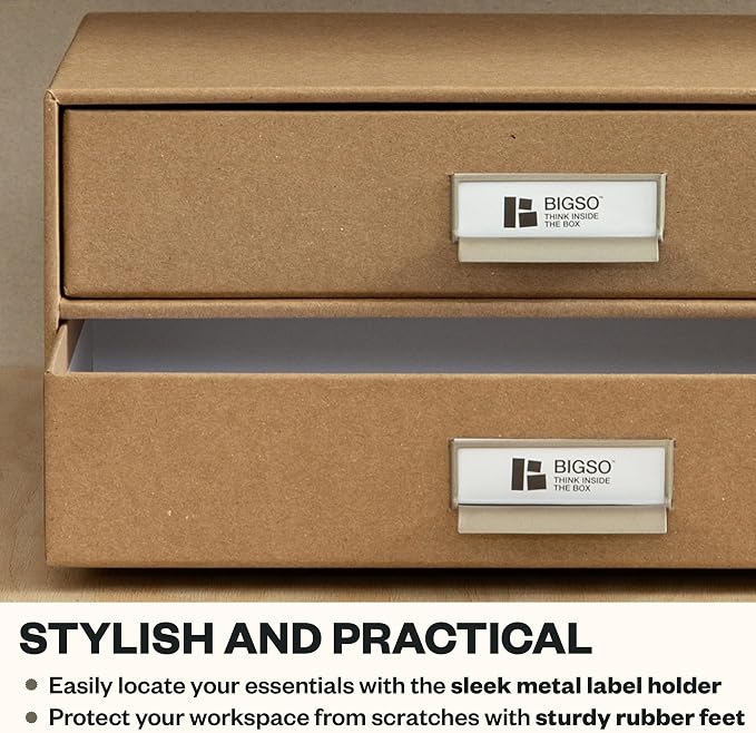 Bigso Birger 2-Drawer Fiberboard Document Letter Box - Image 6