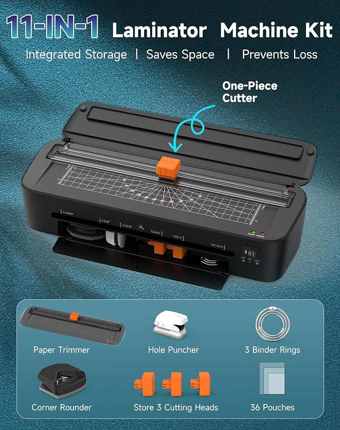 Laminator Machine, 11 in 1 Laminating Never Jam Technology - Image 9