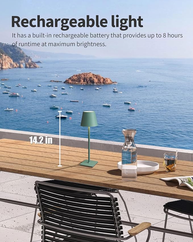 KDG 2 Pack Cordless Table Lamp, Portable LED Desk Lamp, 4000mAh Battery Operated - Image 2