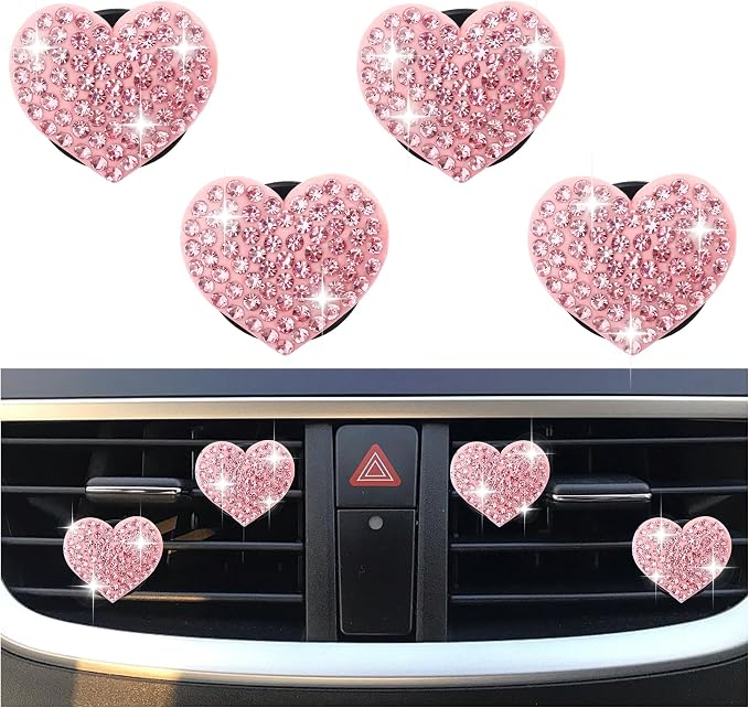 4PCS Heart-Shaped Car Vent Clips by Unknown