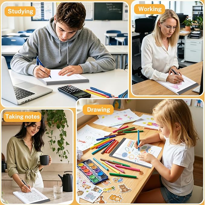 2 Pack 8.5 x 11 Inch White Legal Pads, College Ruled Writing Pads - Image 7