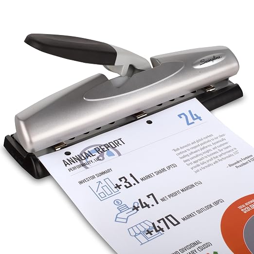 Swingline Hole Punch, Desktop Hole Puncher, 12 Sheet Punch Capacity, 2-3 Holes - Image 5