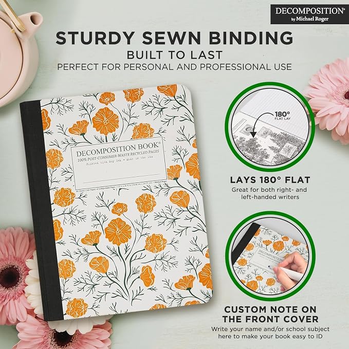 Decomposition California Poppies College Ruled Composition Notebook - Image 5