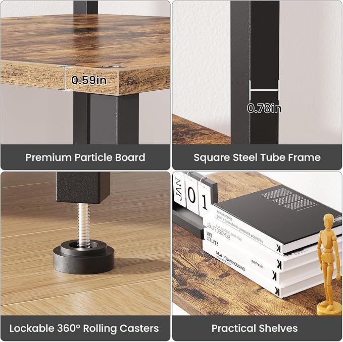 Printer Stand with Charging Station, Large Printer Table - Image 5