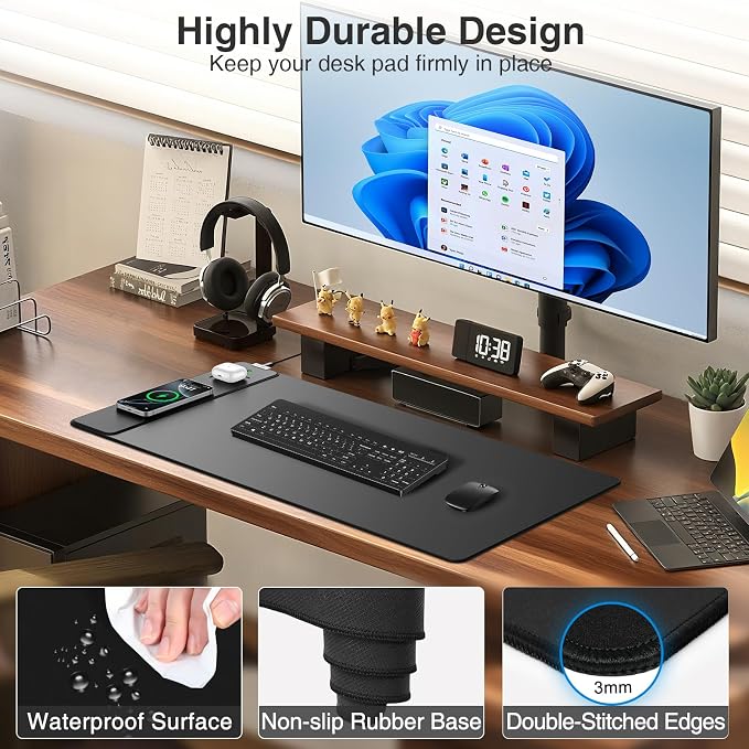 Mouse Pad with Magnetic Wireless Charger, 31.5"x15.8" Large Gaming Desk Mat - Image 6