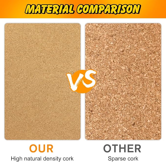 TUPARKA 6 Pack Cork Board Hexagon Bulletin Boards Cork Tiles 8.2"x7" - Image 3