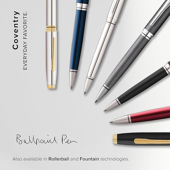 Cross Coventry Black Lacquer with Gold-Tone Ballpoint Pen-DeskLoop Office