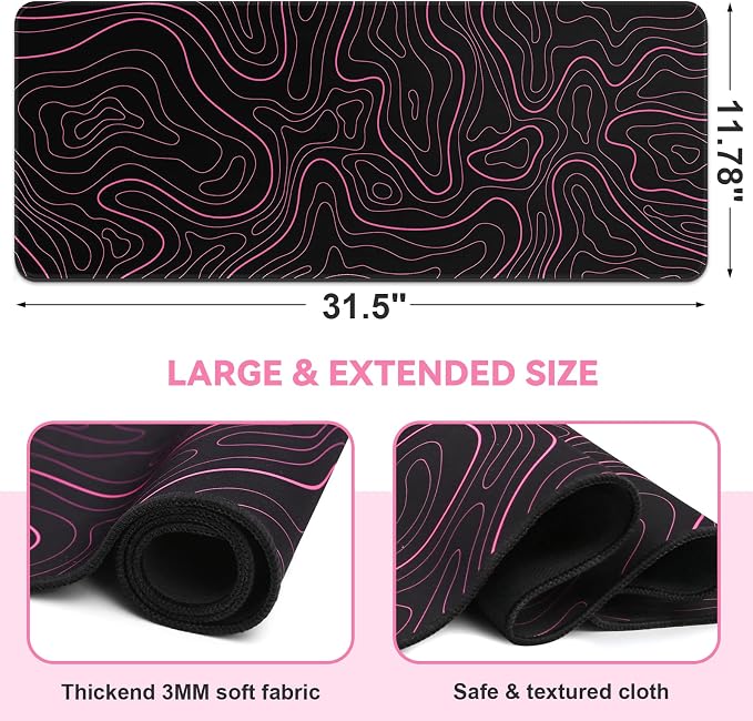 DIGSOM Gaming Mouse Pad, 31.5x11.8in | XL Mouse mat, Smooth surface, Anti-slip - Image 2