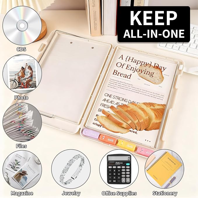 Letter Size Clipboard with Storage, Plastic Clipboard with Side Opening - Image 3