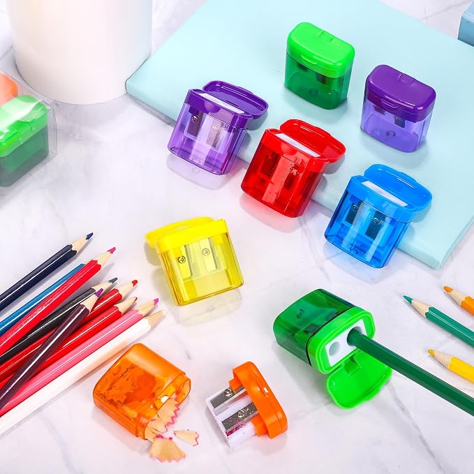 Aodaer 144 Pieces Pencil Sharpeners Bulk Double Hole Pencil Sharpener Manual - Image 5