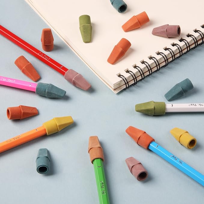 Mr. Pen- Pencil Top Erasers, 120 Pack, Folk Festival Colors | Latex-Free & No - Image 8