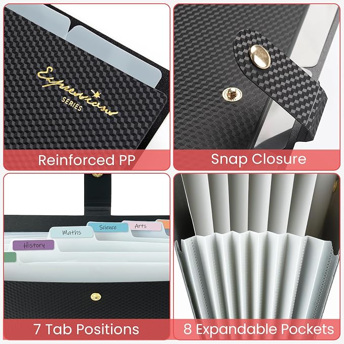 Sooez Accordion File Organizer, Letter Size Expanding File Folder - Image 4